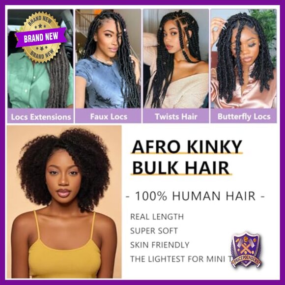 18 Inch Afro Kinky Curly Human Hair Extensions Bulk Bundle main image 5